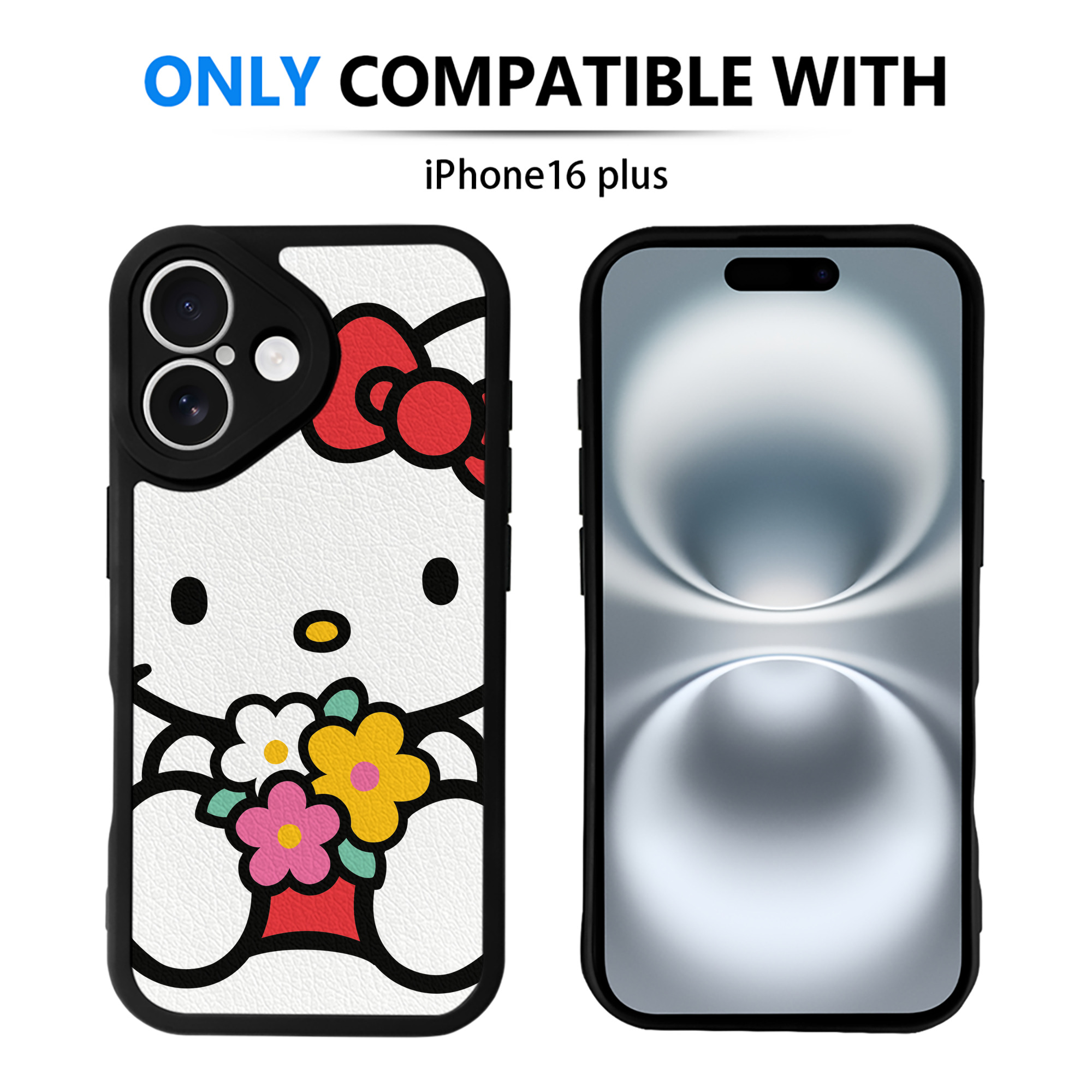 （画像用） Hello Kitty ハローキティ 【iPhone 16シリーズ対応】シリコンスマホケース（レザー調） 材質：シリコン